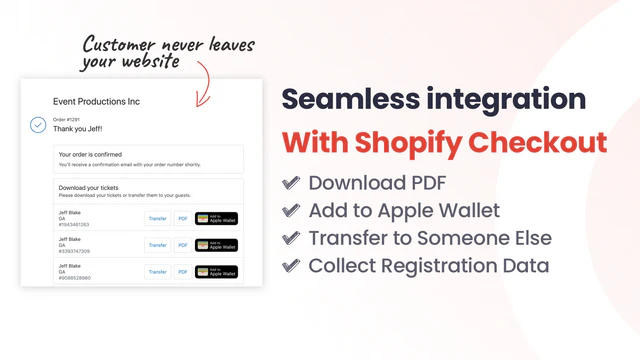 integrate event tickets with shopify checkout