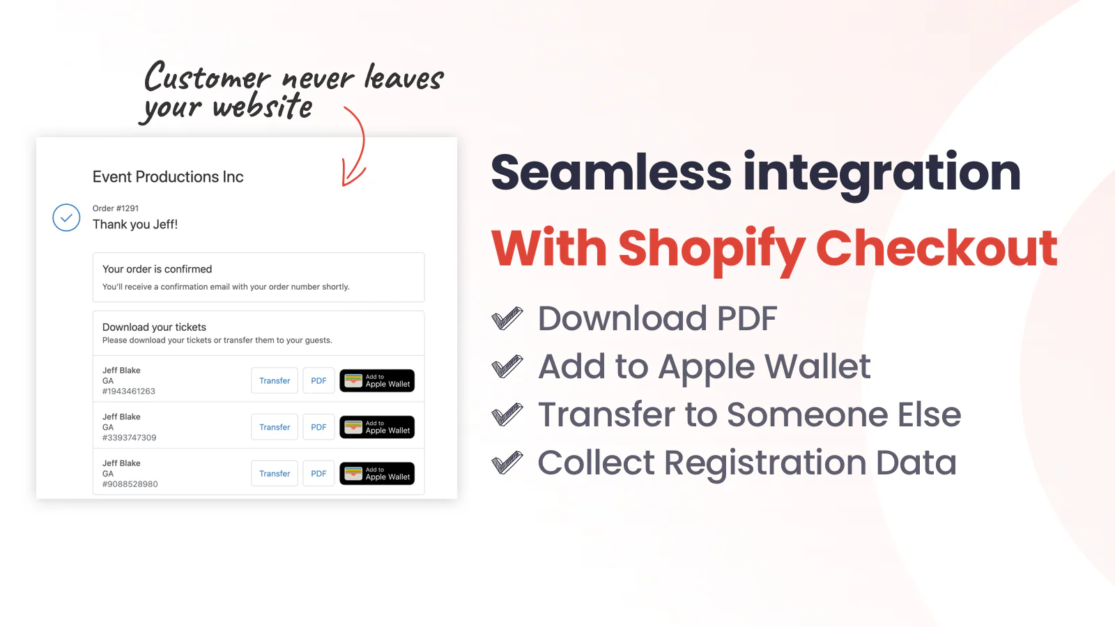 integrer eventbilletter med Shopify checkout