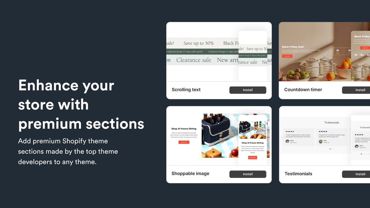 Add premium theme sections to any theme