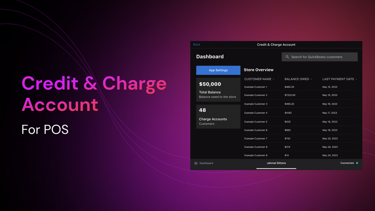 Credit & Charge Account On POS Screenshot