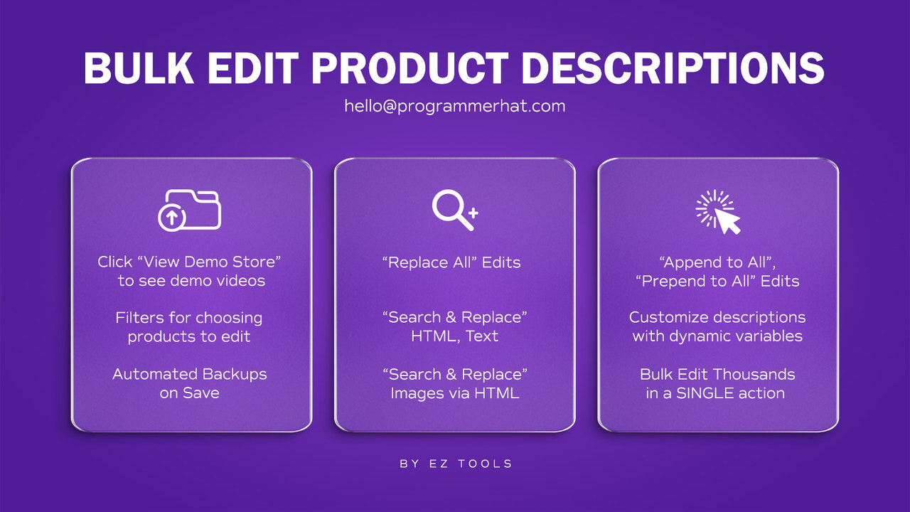 Screenshot van Bulk Edit Product Beschrijving
