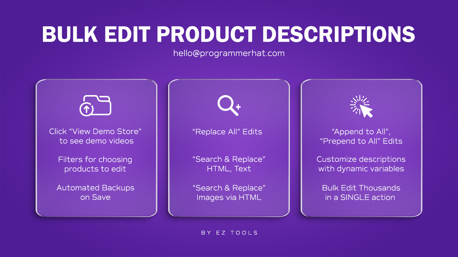 Screenshot of Bulk Edit Product Description