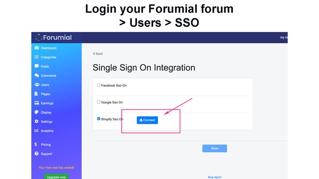 Integrar site Shopify ao Forumial