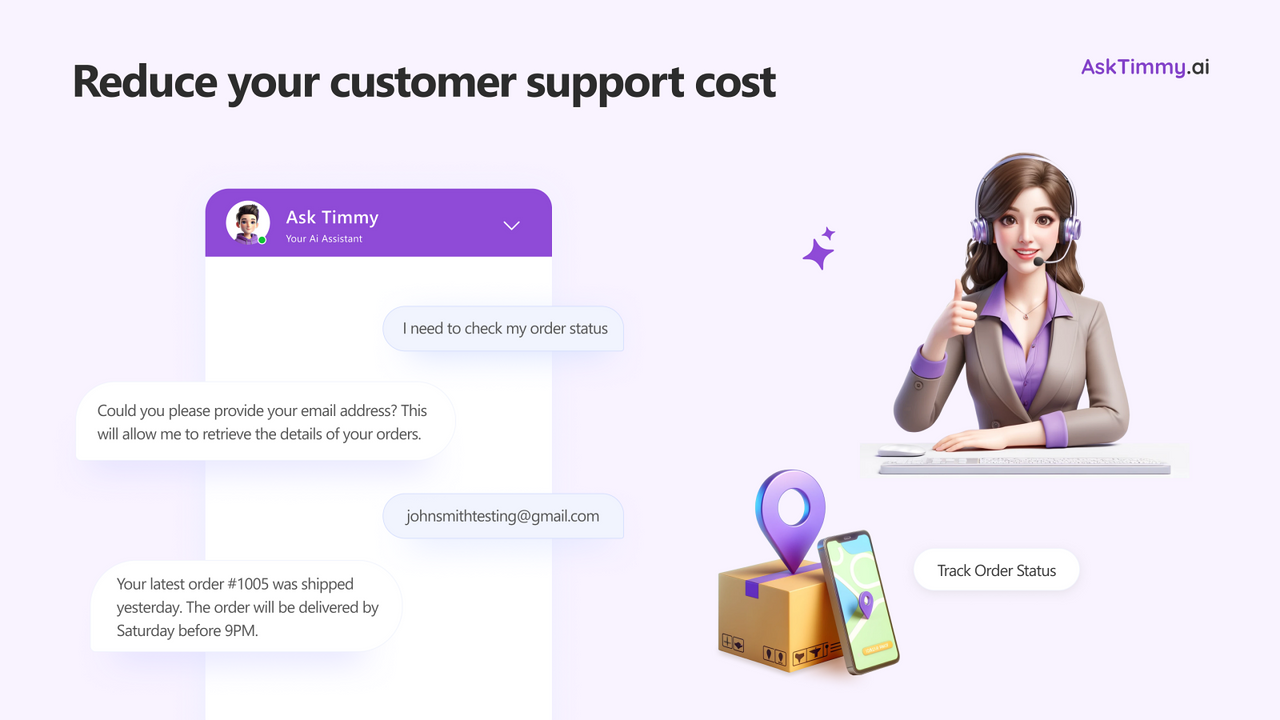 Shopify integrated AI Chatbot to reduce support