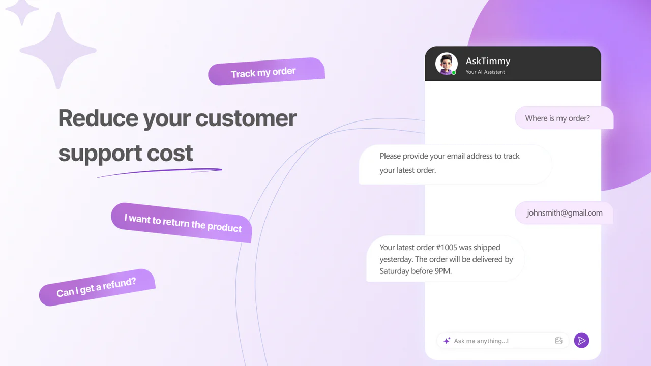 Shopify integrated AI Chatbot to reduce support