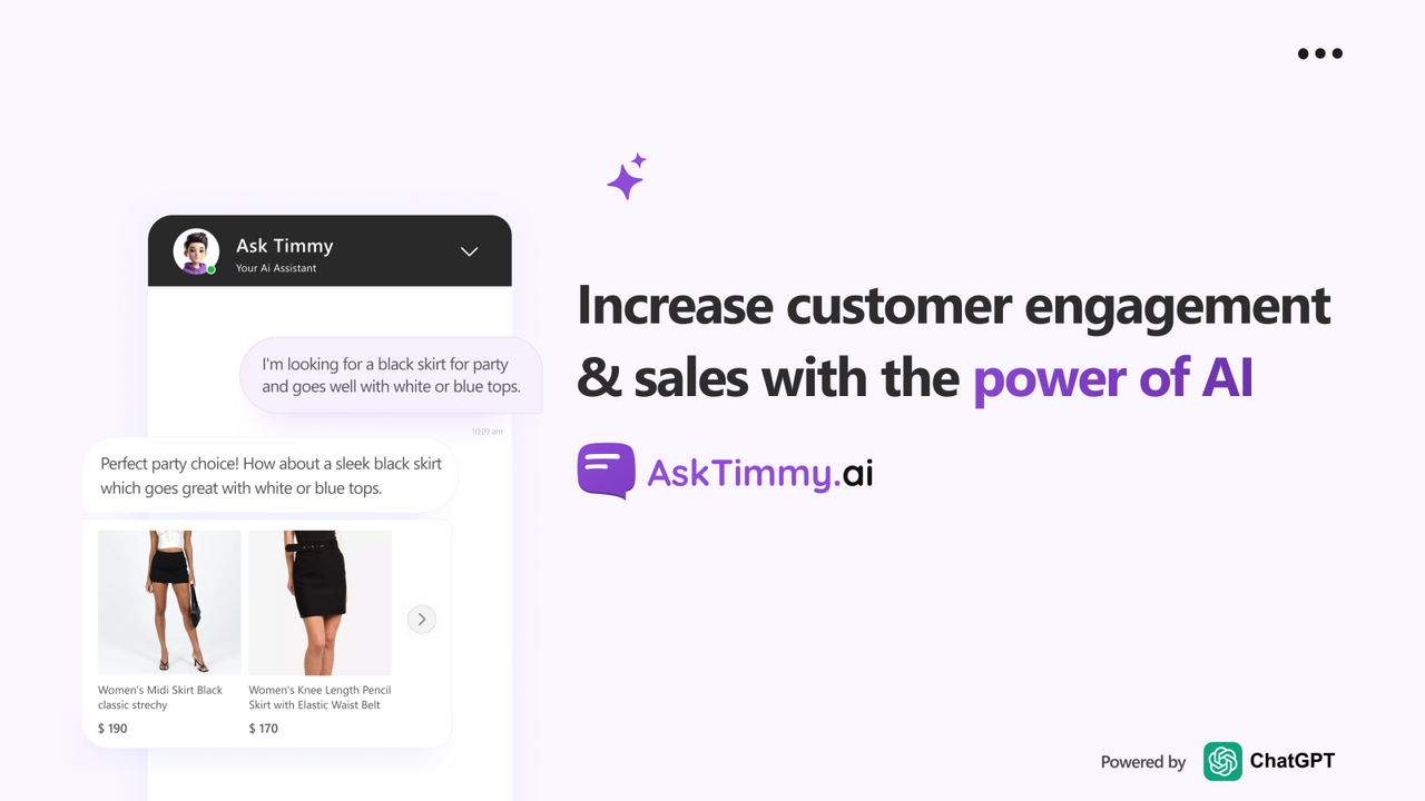 ChatGPT powered AI Chatbot & Shopping Assistant for e-commerce.