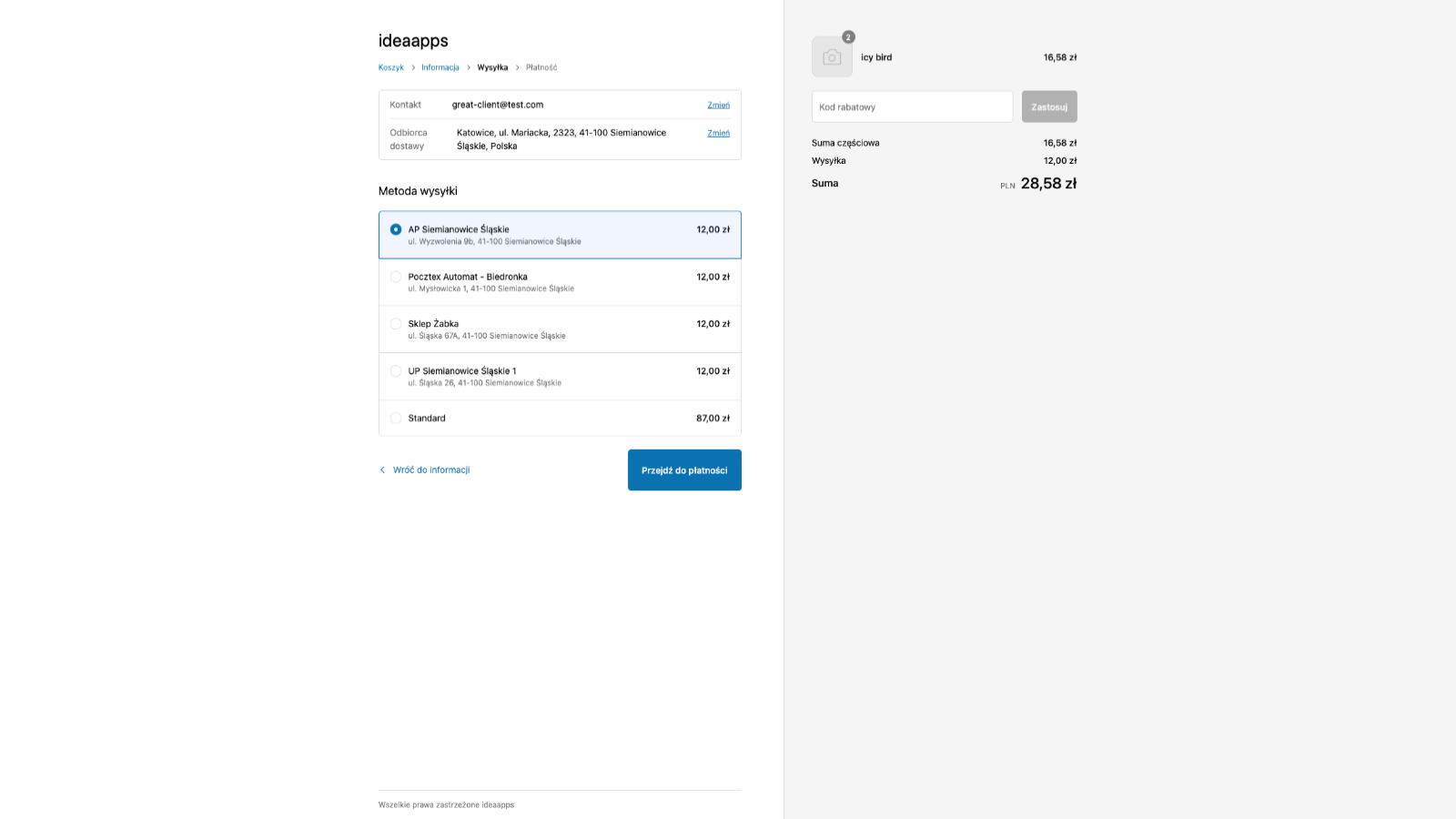 Shipping delivery methods with calculated rates
