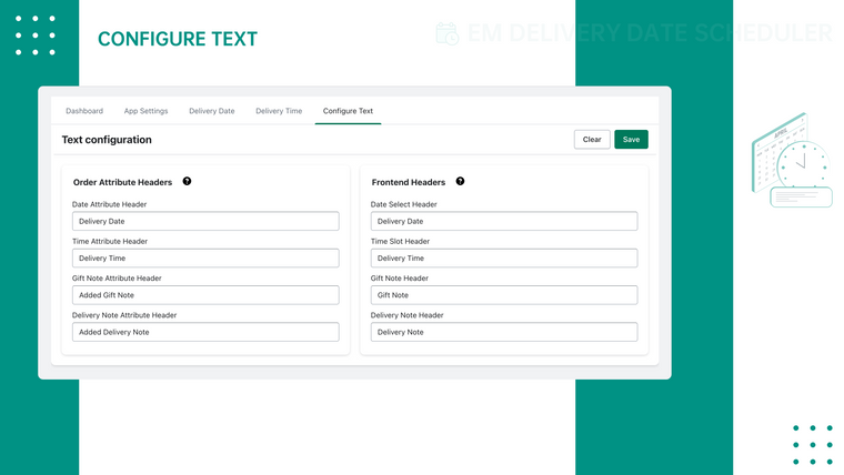 EM Delivery Date Scheduler Screenshot