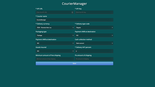 Panel de configuración