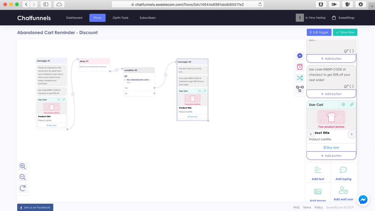 Kraftfuld Flow builder