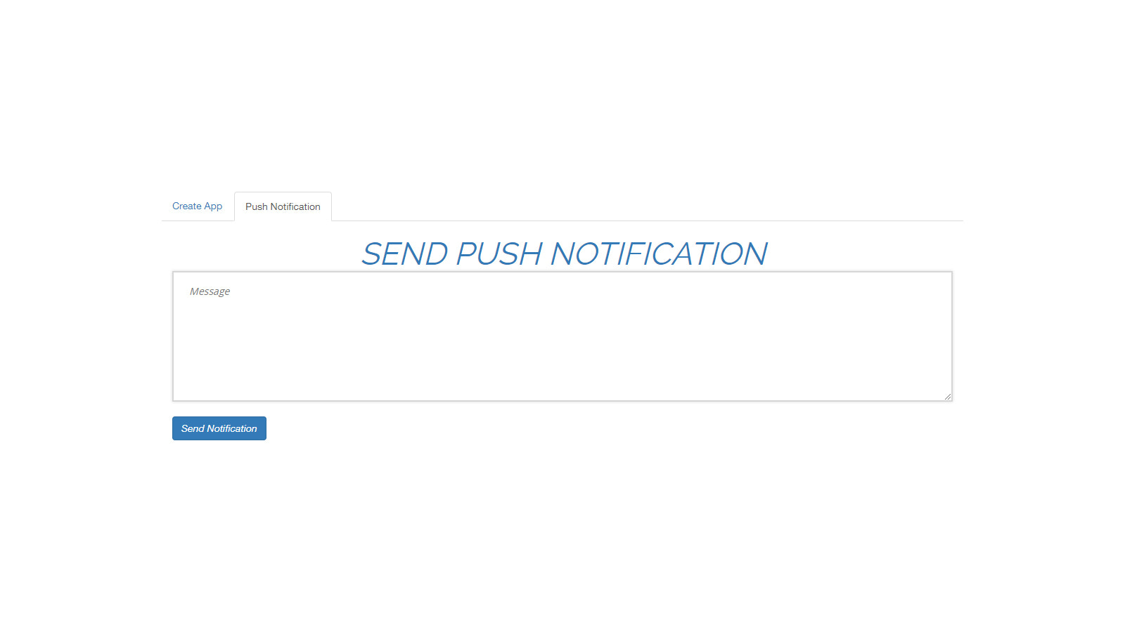 Envoyer des notifications push / Interface utilisateur de l'application