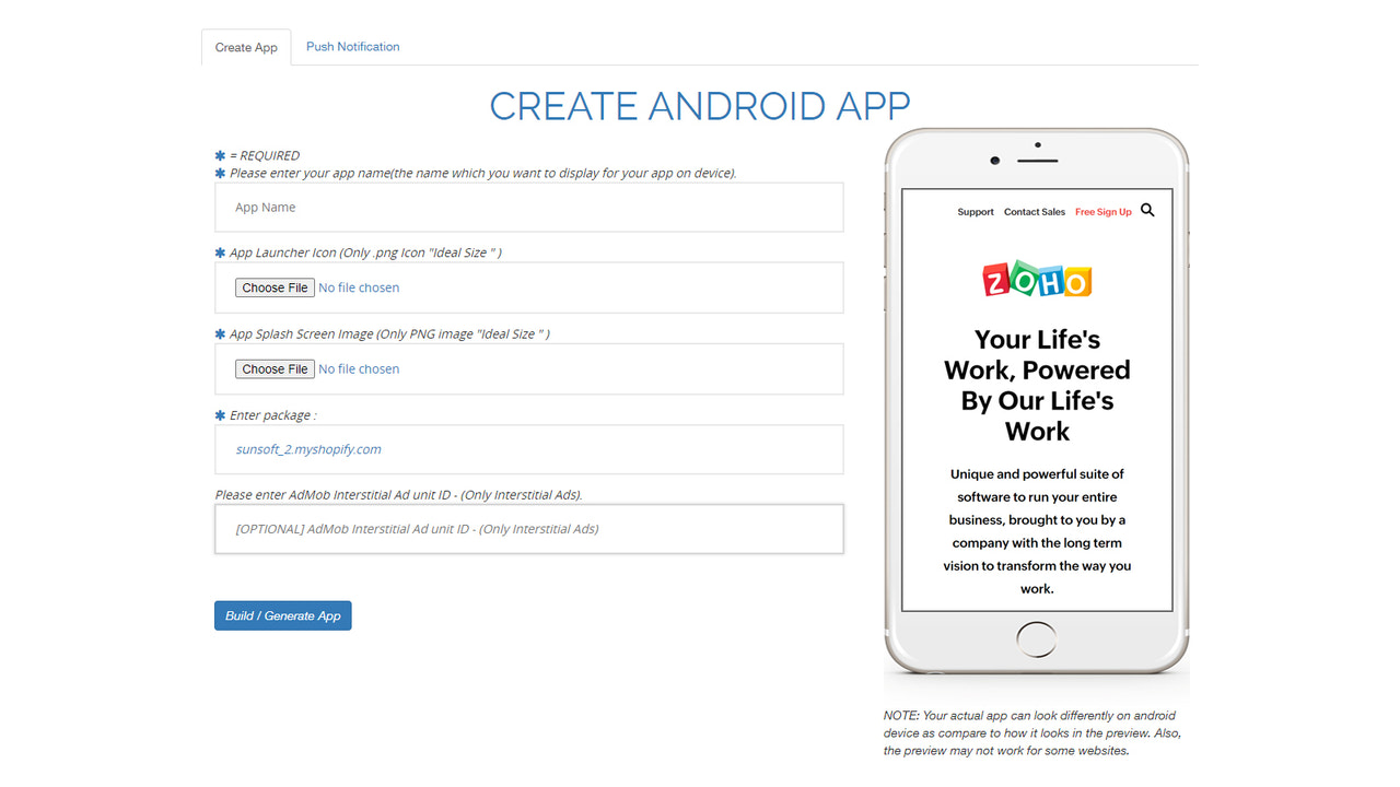 Create Mobile App/ App User Interface