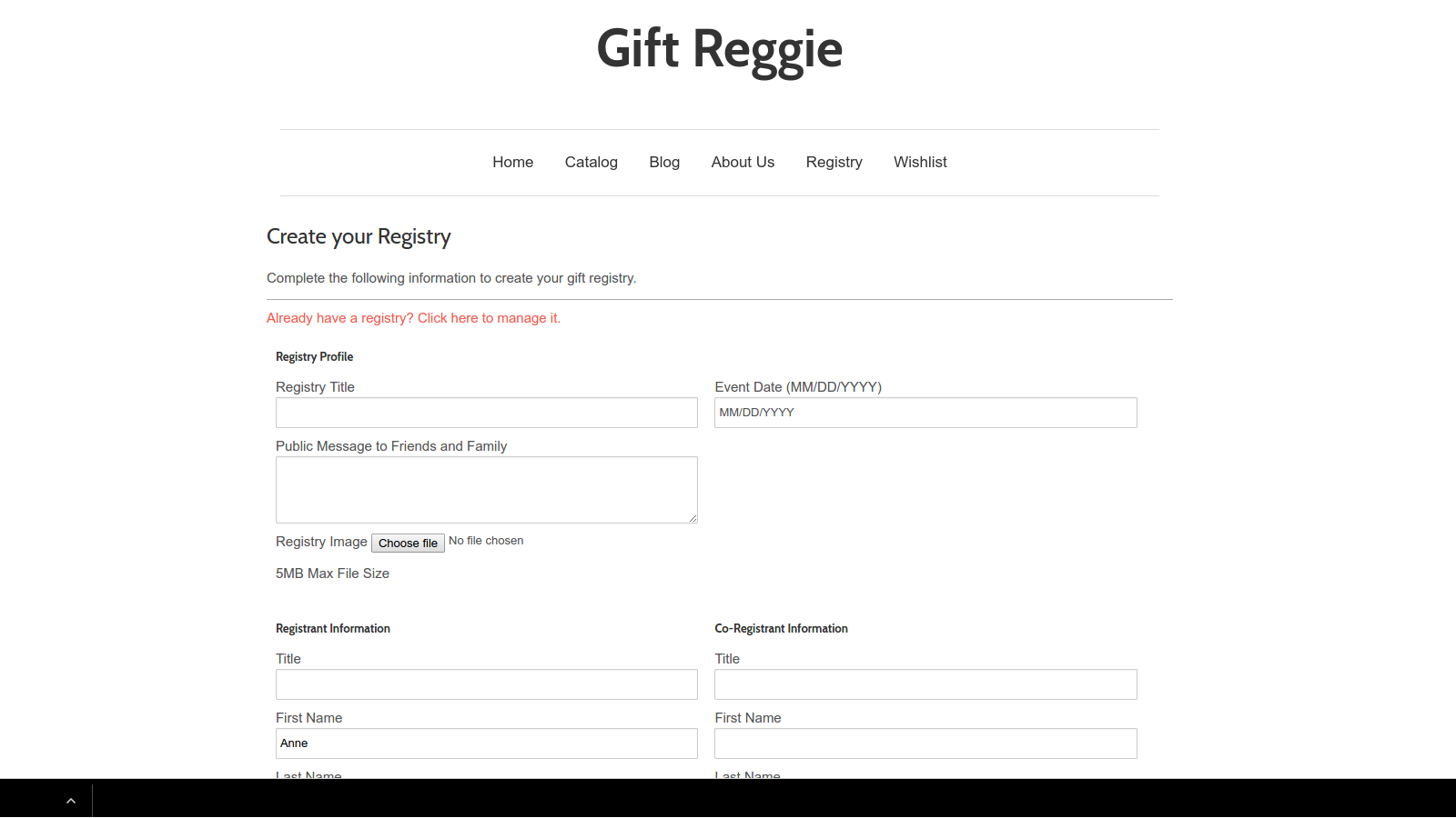 Gift Reggie: Gift Registry Screenshot