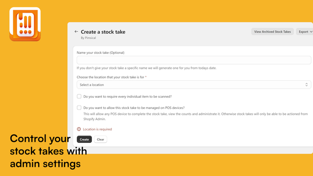 Control your stock takes with admin settings