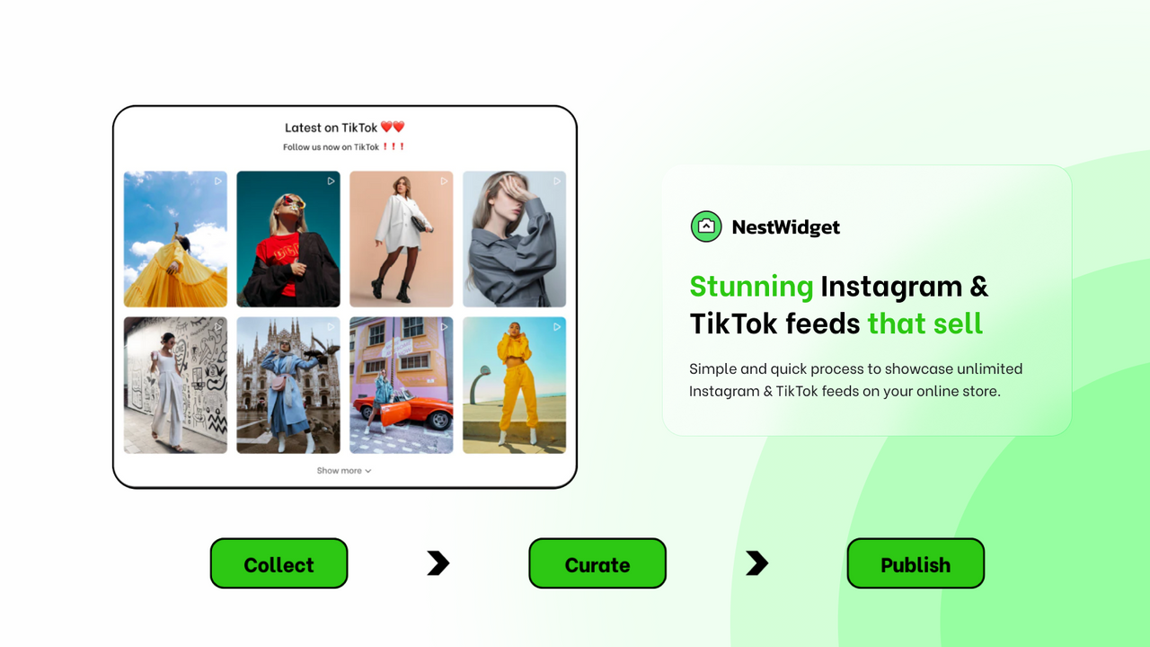 lägg till TikTok & Instagram-flöden på onlinebutik