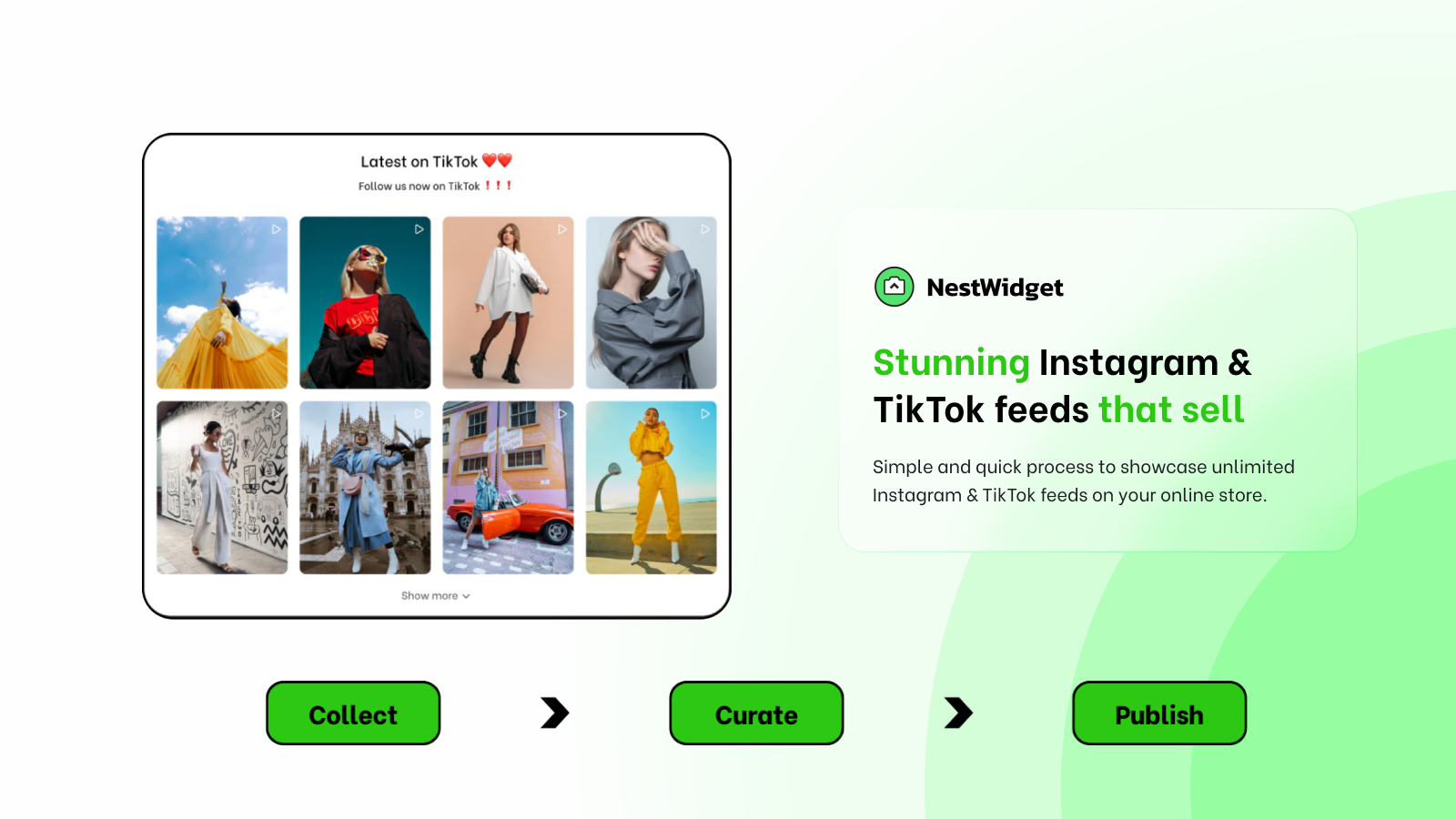 lägg till TikTok & Instagram-flöden på onlinebutik