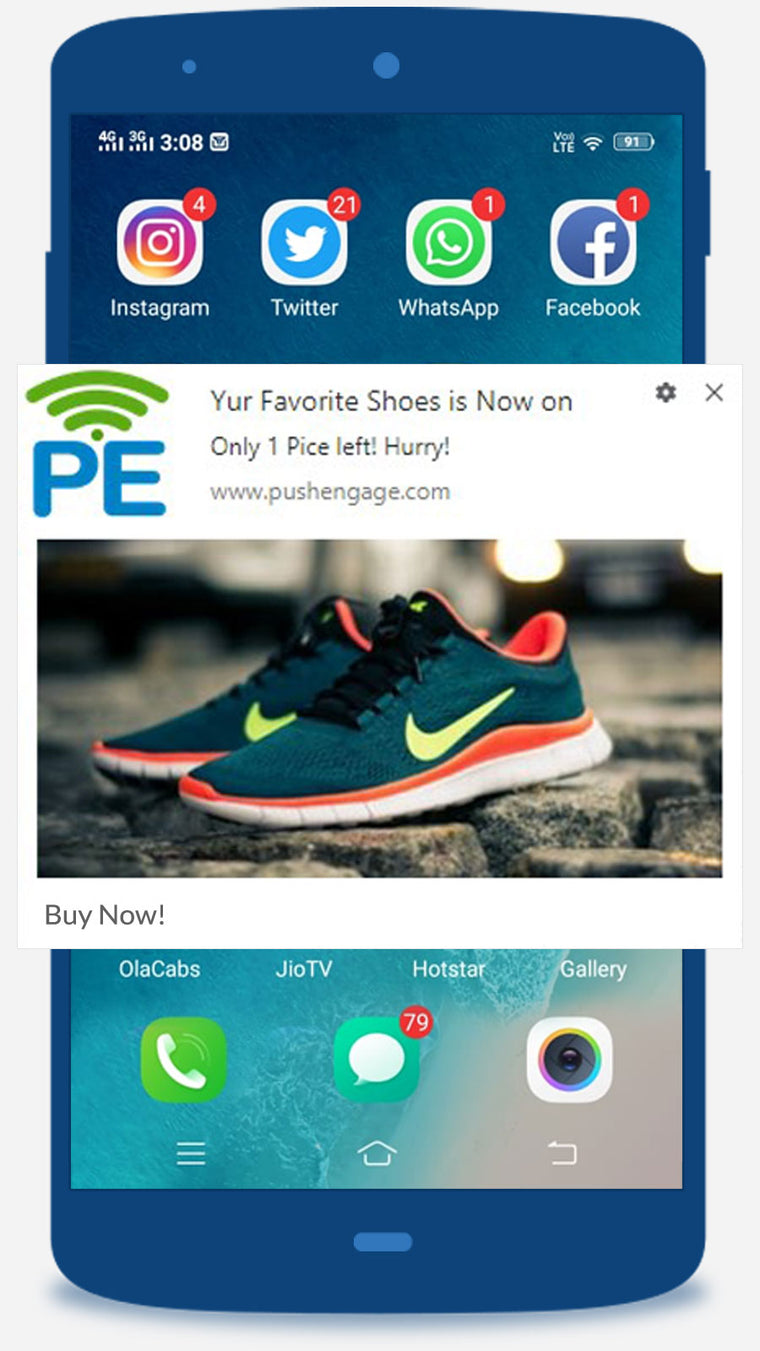 PushEngage Push Notifications Screenshot