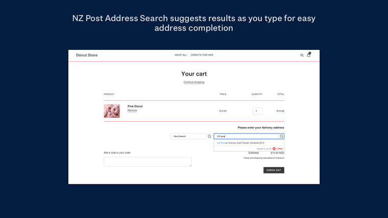 NZ Post Address Search Screenshot