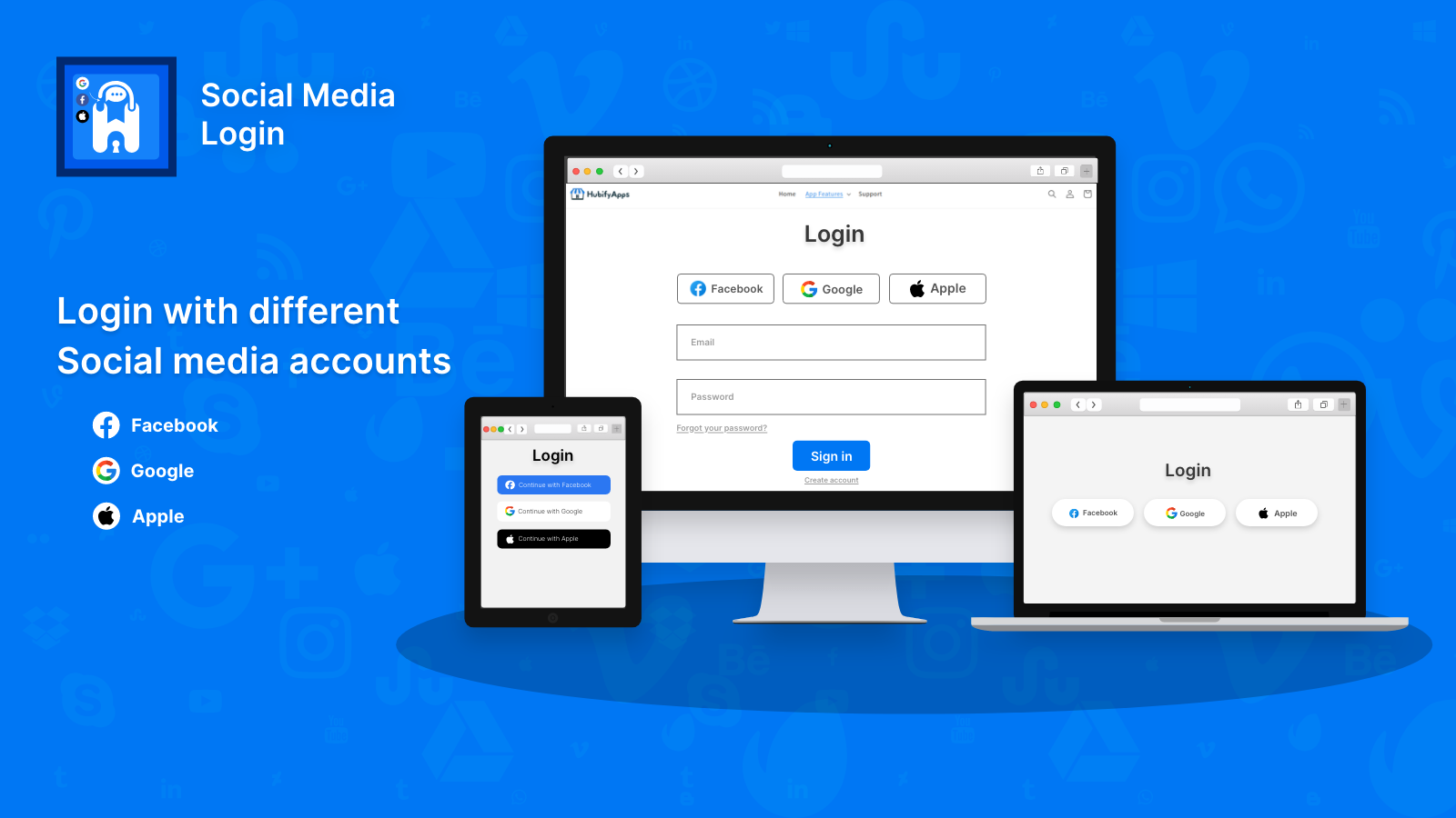 Hubify ‑ Social Login Screenshot