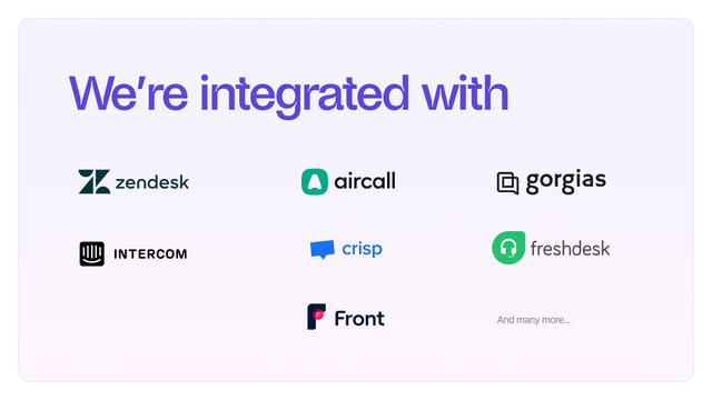 Onepilot is integrated with many apps