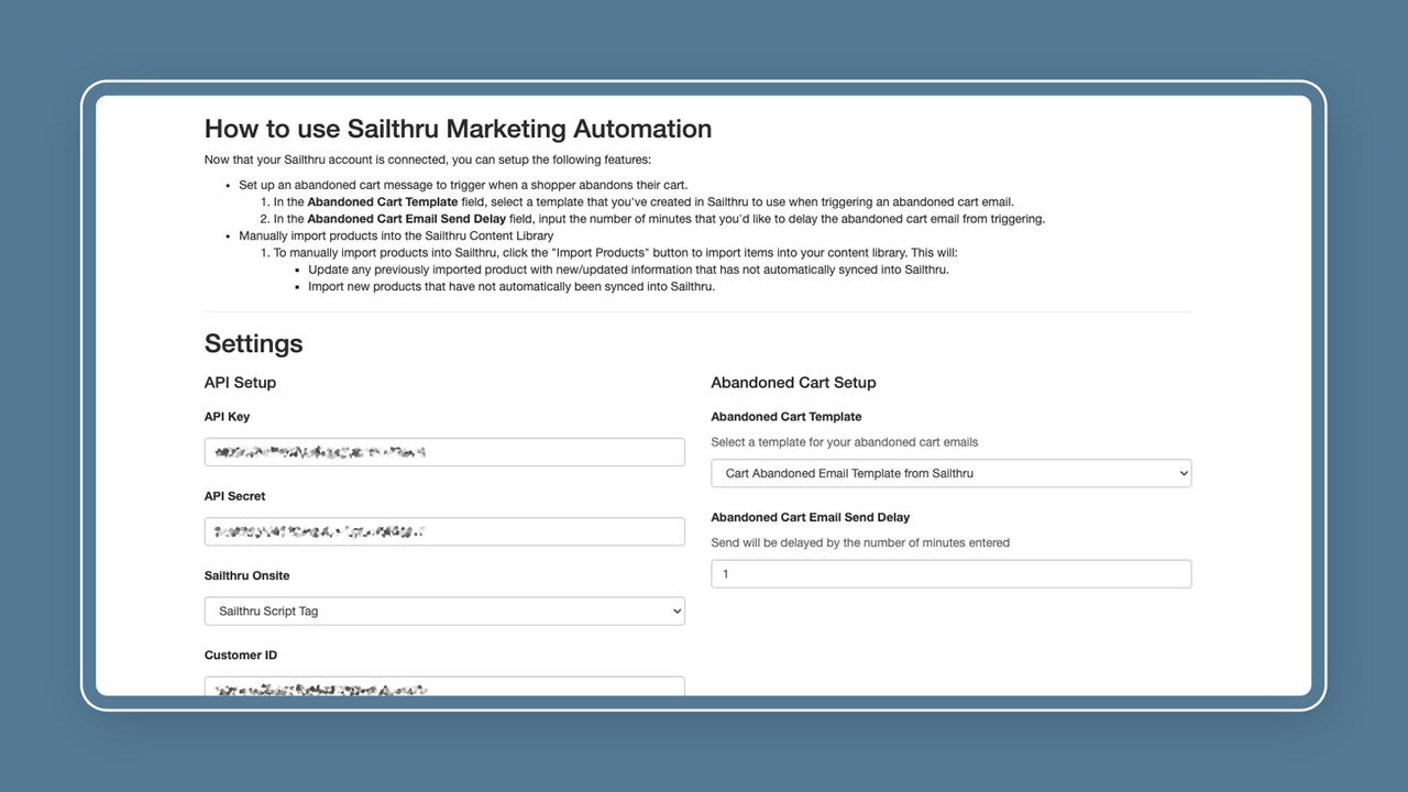 Captura de pantalla de la aplicación Sailthru Marketing Automation.