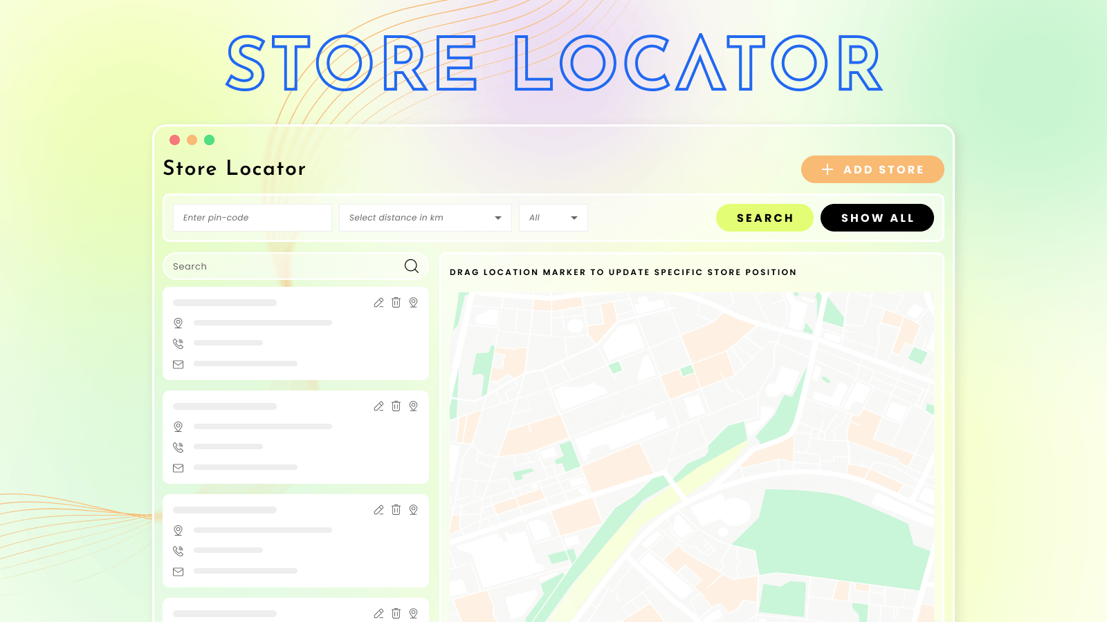 Disposition de Multi Store Locator