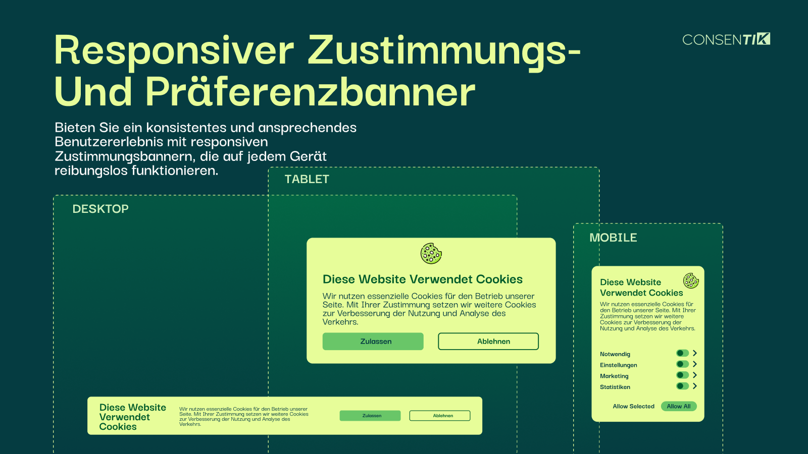 Responsives Einwilligungs- & Präferenz-Banner