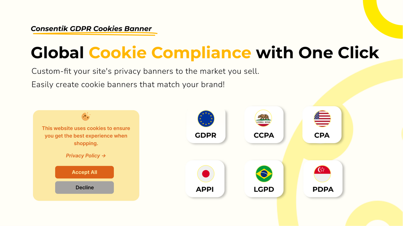 Consentik GDPR Cookies Consent Screenshot