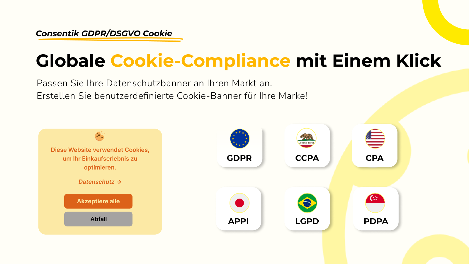 Globale Cookie-Compliance mit Einem Klick
