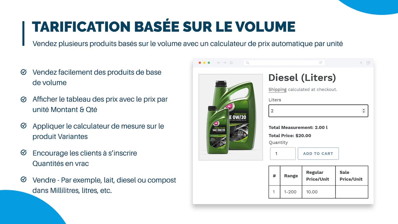 Calculateur de prix de mesure