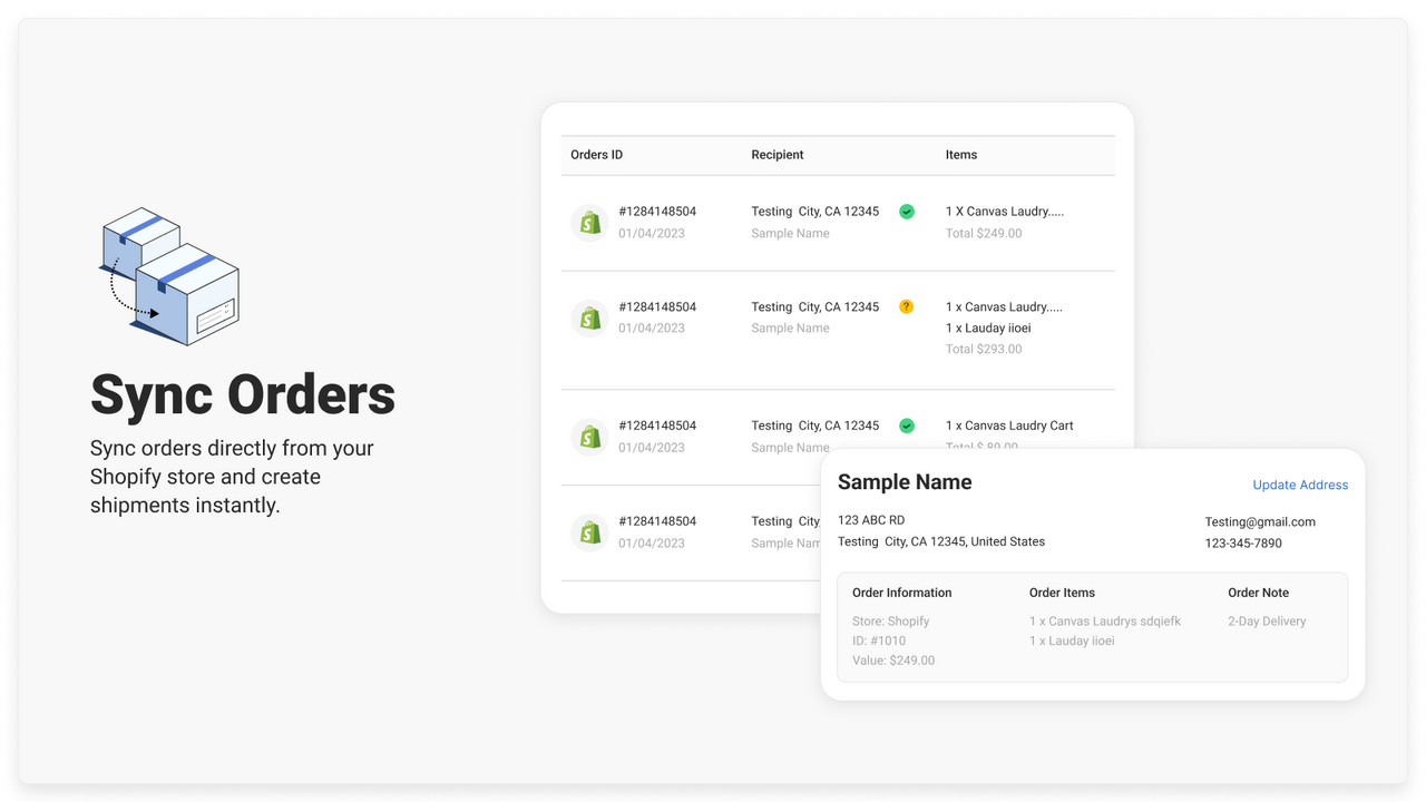 Sincronize pedidos do Shopify em tempo real com integração direta