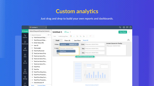 Sleep & Zet Aangepaste Analyse Rapporten & Dashboards neer