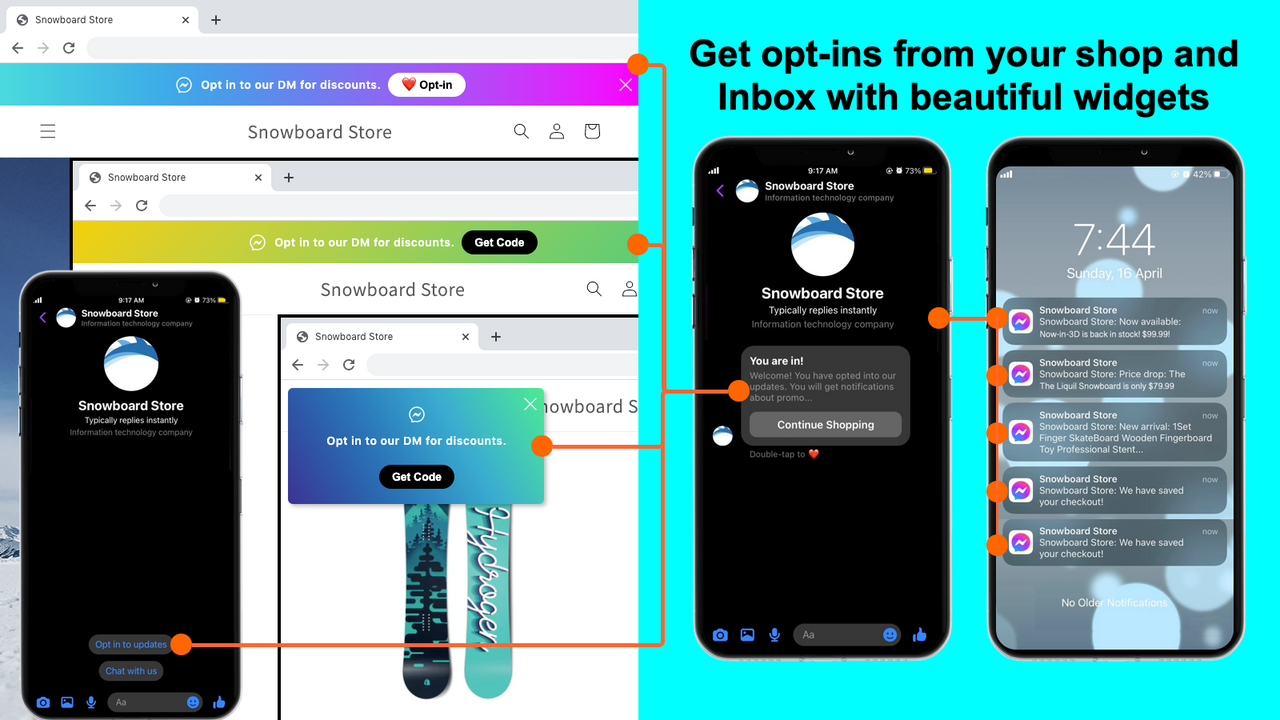 Verkrijg opt-ins van uw winkel en Inbox met mooie widgets