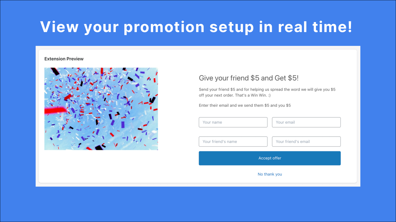 Tell a friend promos ‑ GiveGet Screenshot