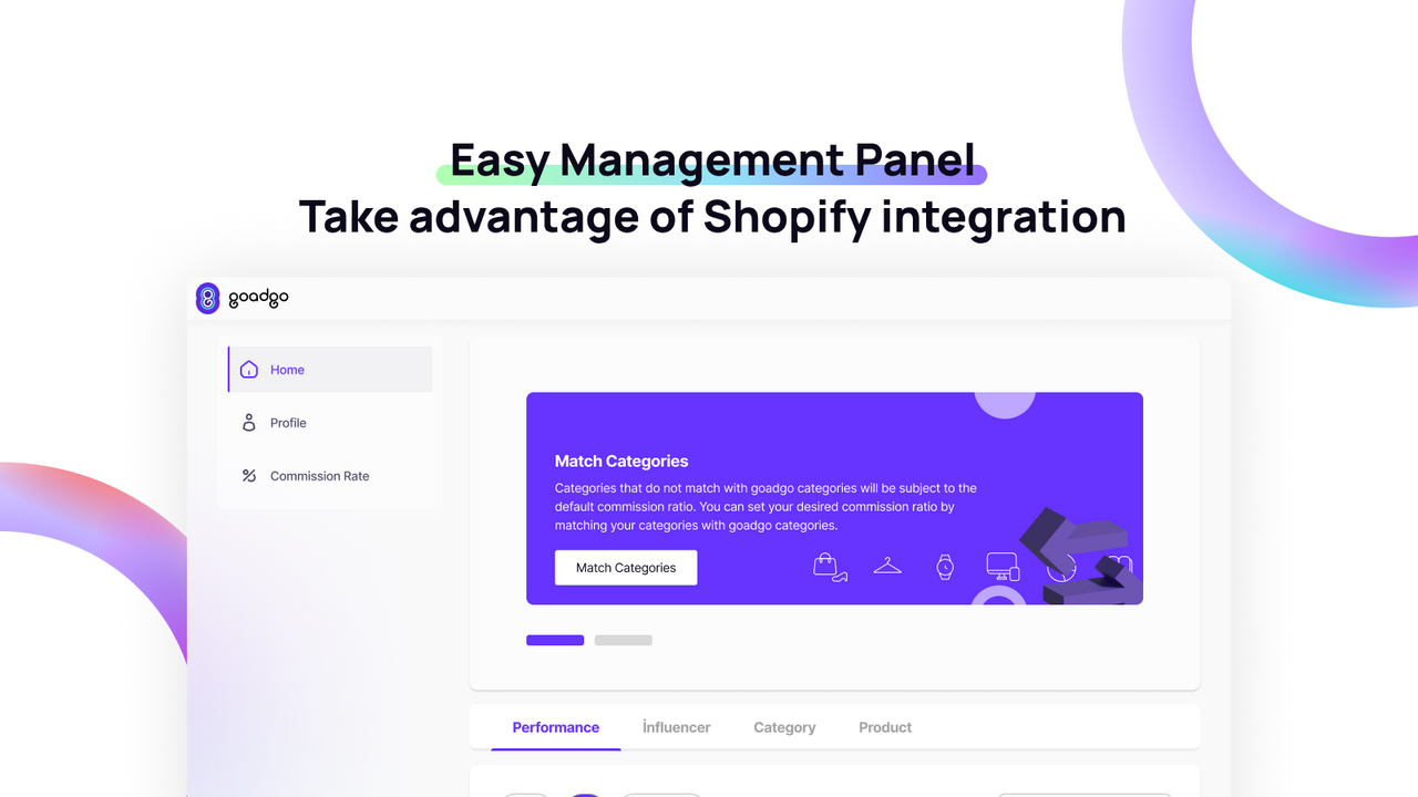 Easy Management Panel Take advantage of Shopify integration