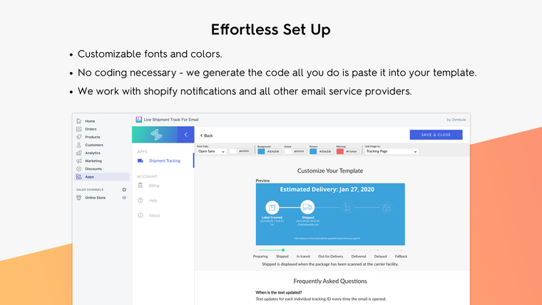 Live Shipment Track For Email Screenshot