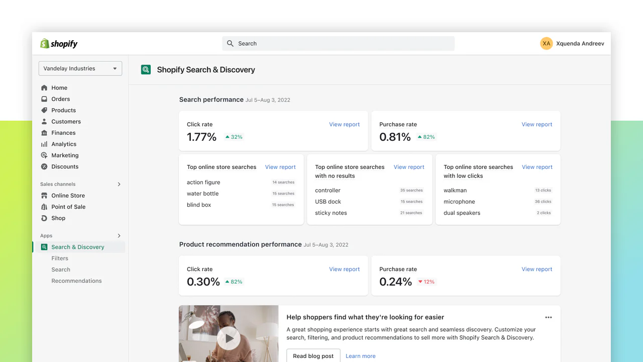 Shopify Search & Discovery: Customize your storefront search