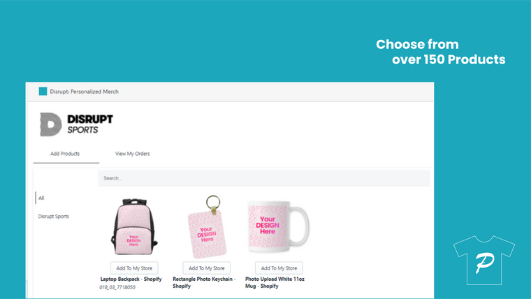 Disrupt: Personalized Merch Screenshot