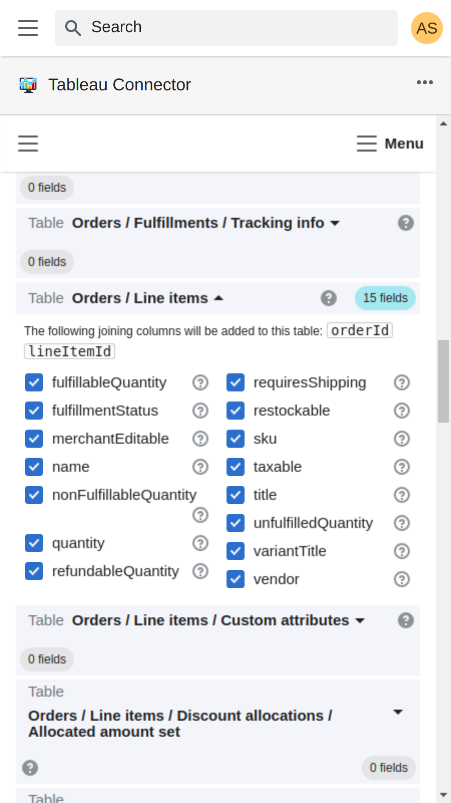 Alpha Serve Tableau Connector Screenshot