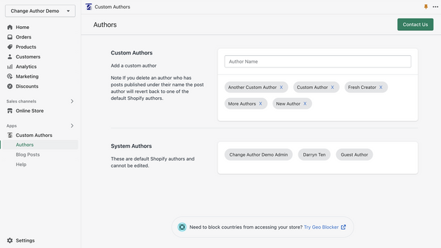 Configure facilmente vários autores personalizados