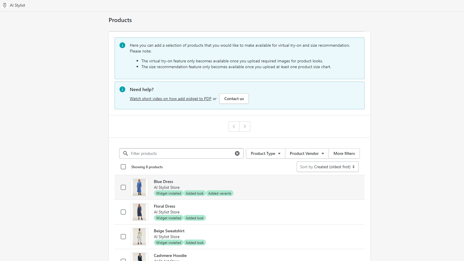 Configuración del Administrador del Plugin - Página de Productos