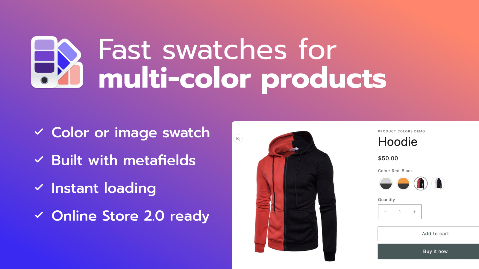 Fast swatches for multi-color products