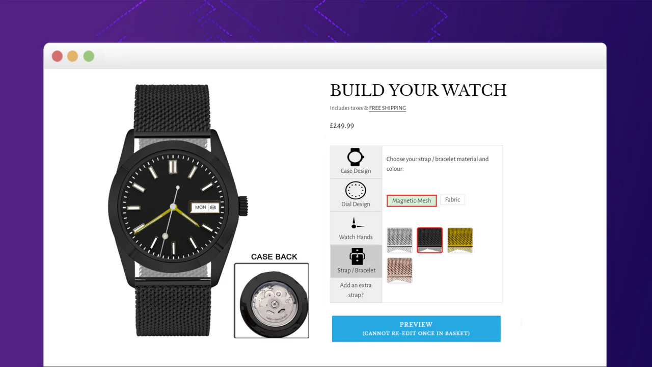 Watch customizer