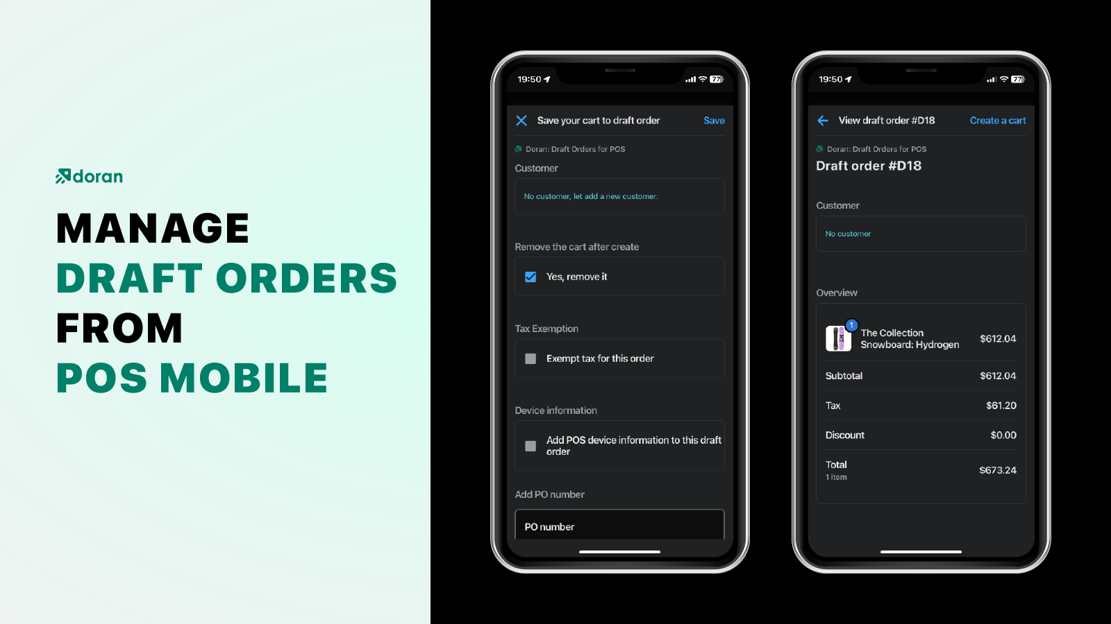 Manage Draft Orders from POS Mobile