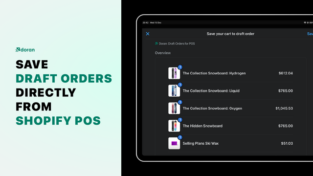 Save Draft Orders Directly from Shopify POS
