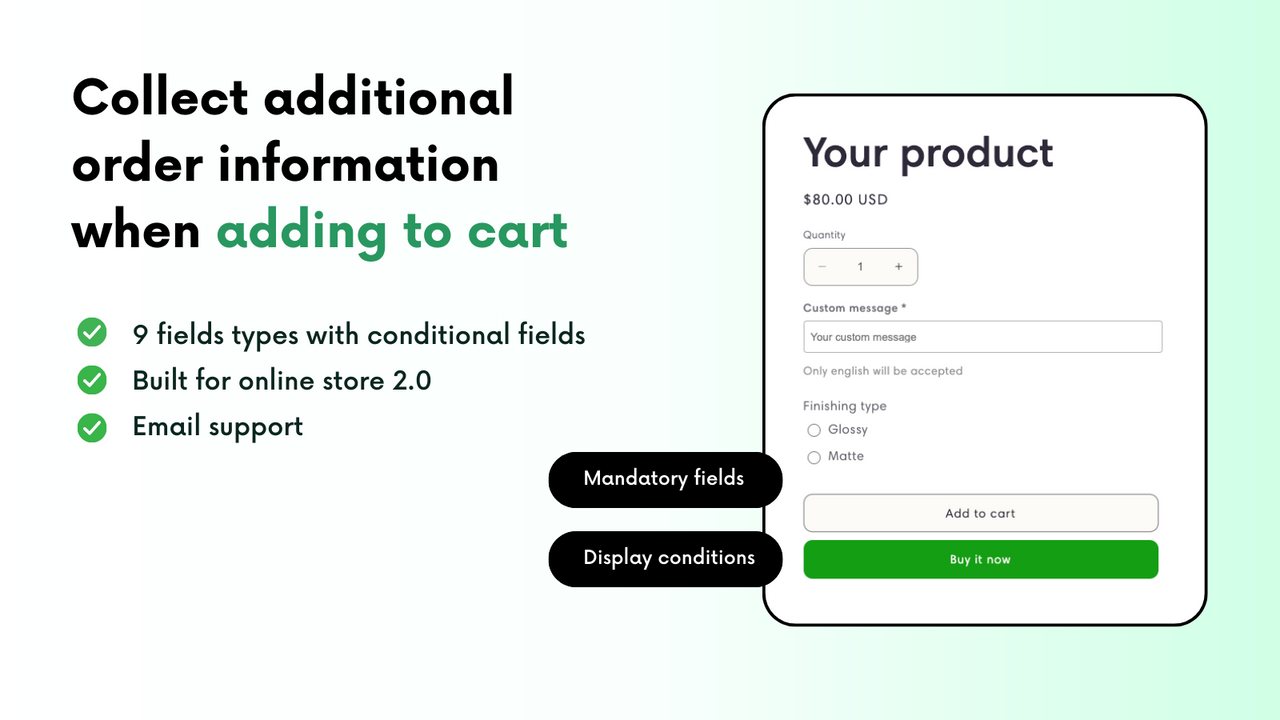 Coly additional order info form fields to collect order info