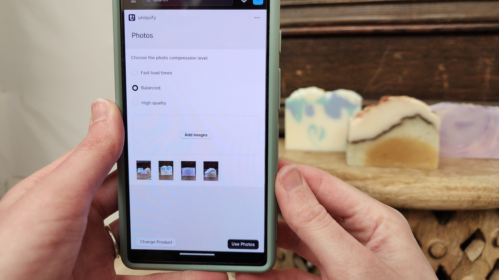 Instantly add photos optimized for your store