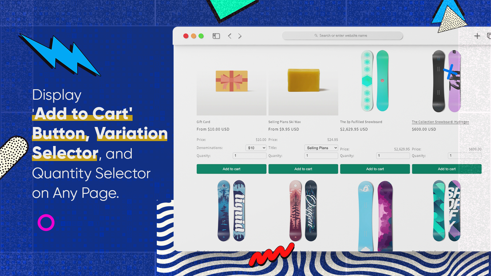 Display 'Add to Cart' Button, Variation Selector, and Quantity