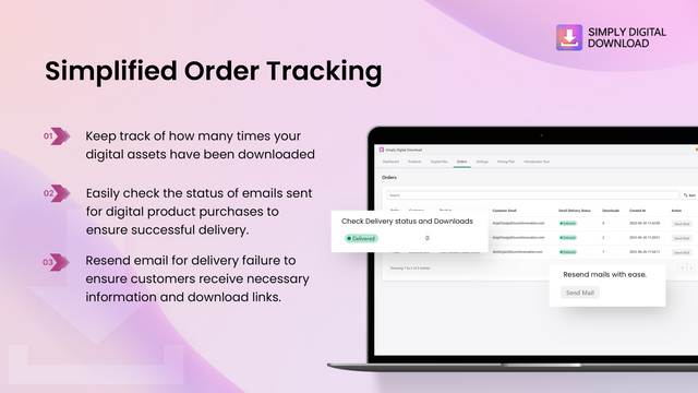 Digital Product Order Tracking