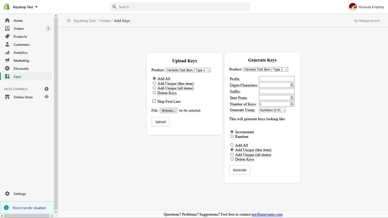 Faça upload de uma lista ou gere com um conjunto de regras.